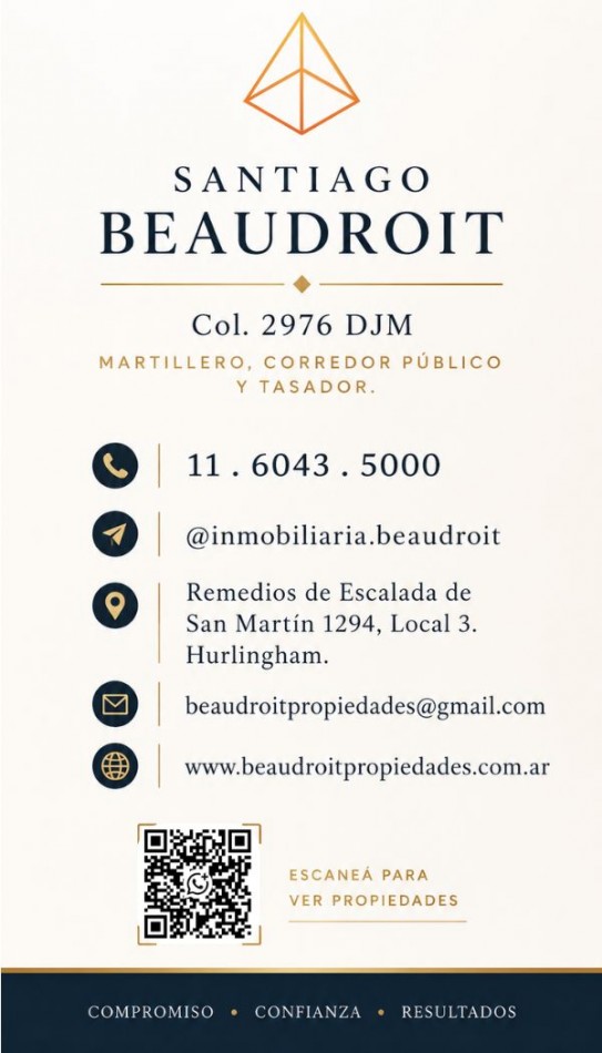 Departamento 2 Ambientes Contrafrente en Urquiza 4550, Caseros - Financiacion Disponible