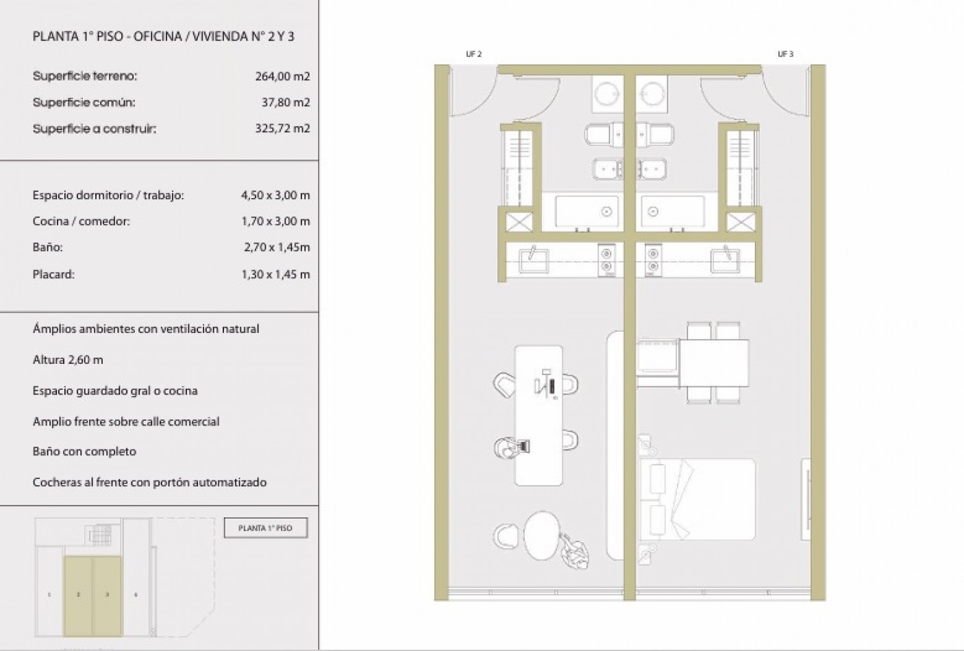 Venta Monoambiente a Estrenar en Castelar con Cochera